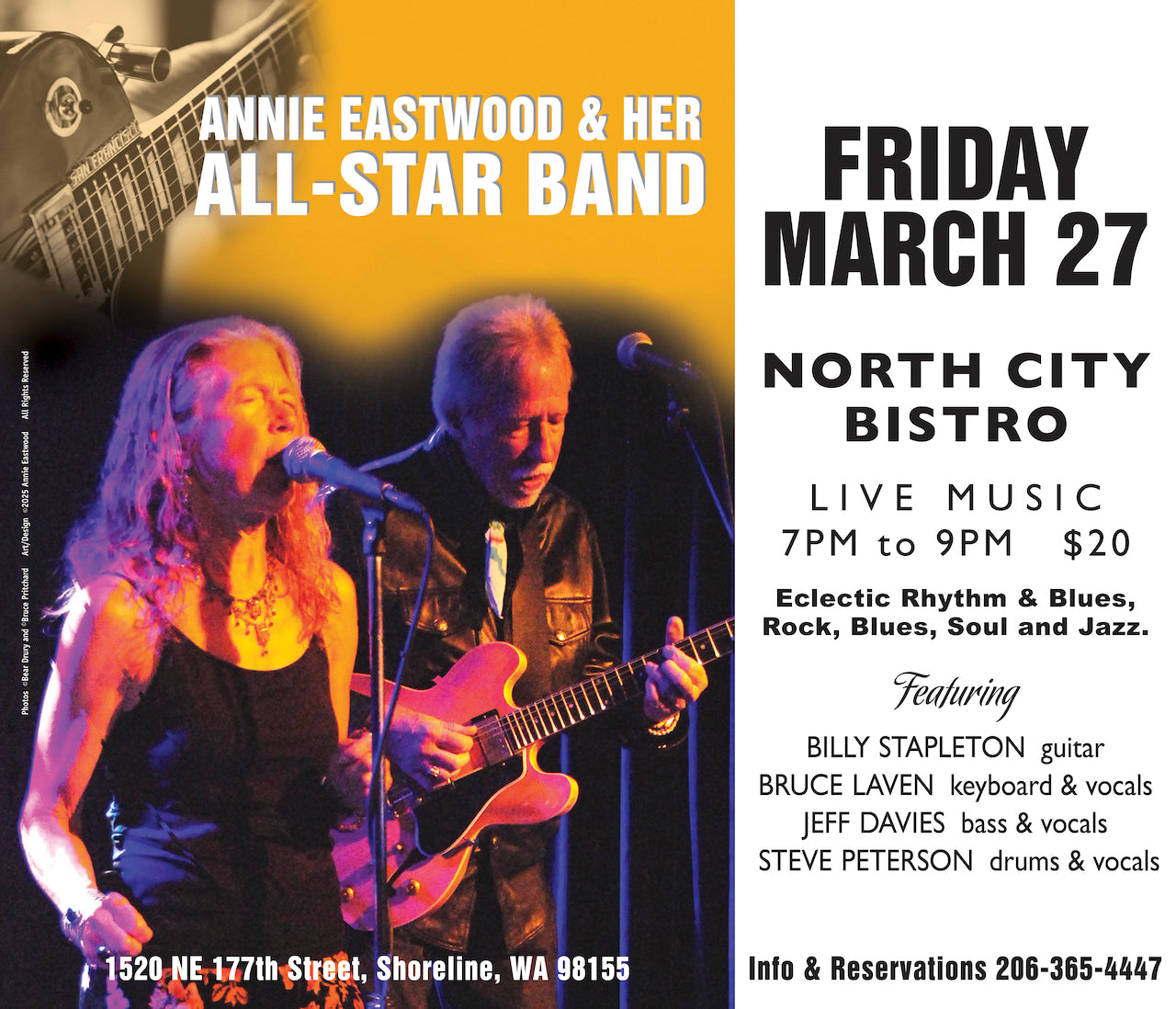 FRIDAY - MARCH 27th - Annie Eastwood & Her All-Star Band