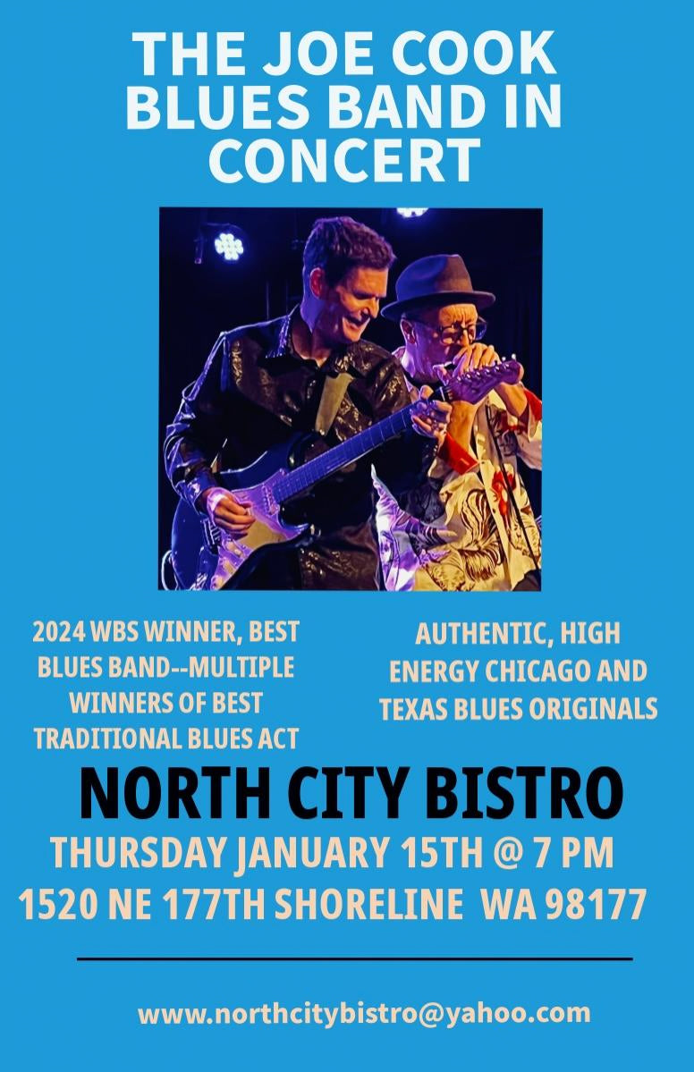 THURSDAY - JANUARY 15th - The Joe Cook Blues Band in Concert