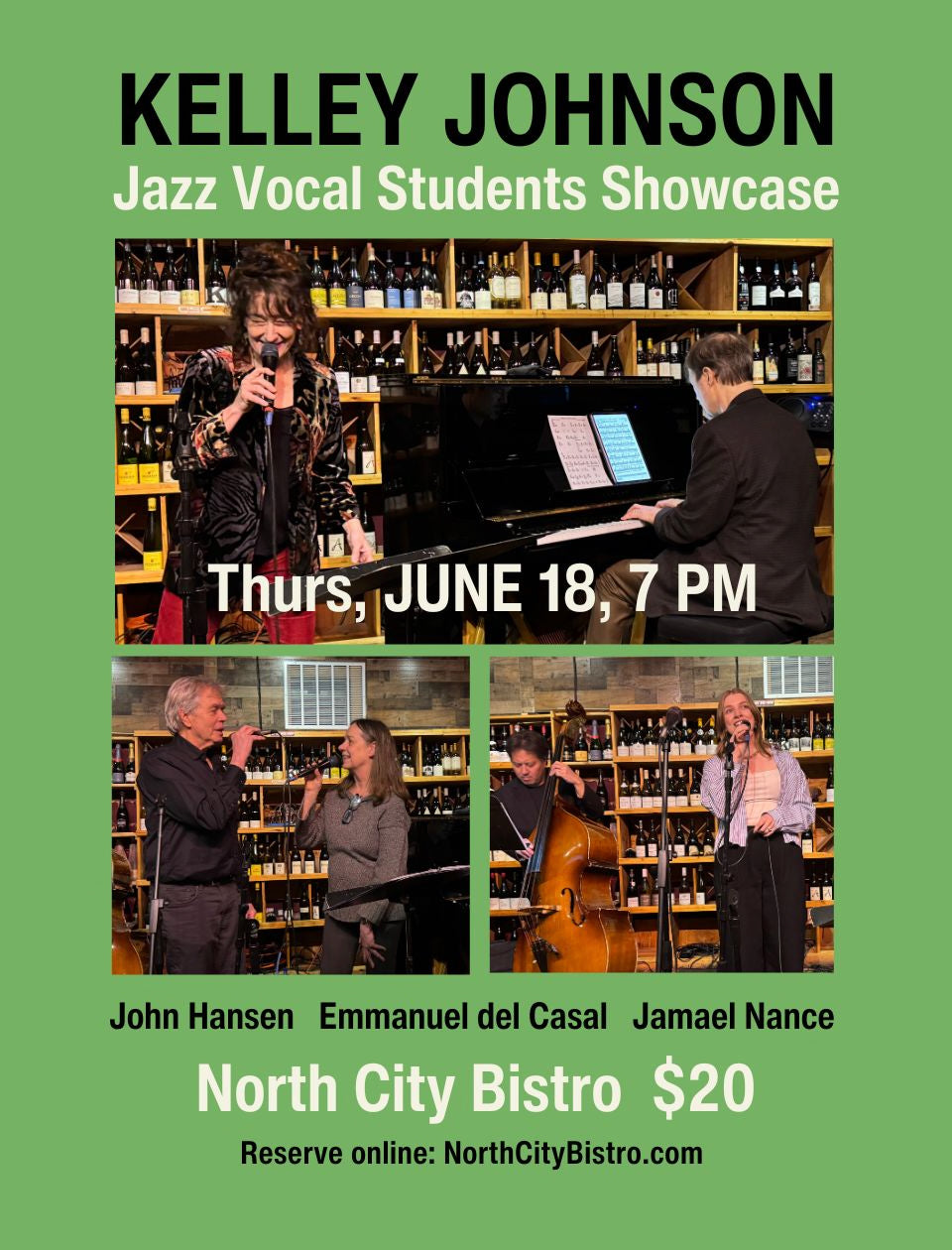 THURSDAY - JUNE 18th - Kelley Johnson -Jazz Vocal Students Showcase