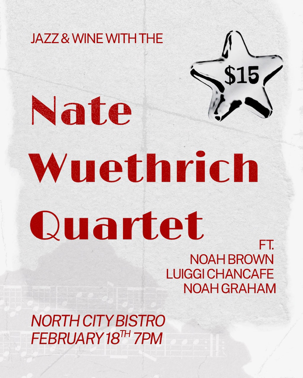 WEDNESDAY - FEBRUARY 18th - Nate Wuethrich Quartet