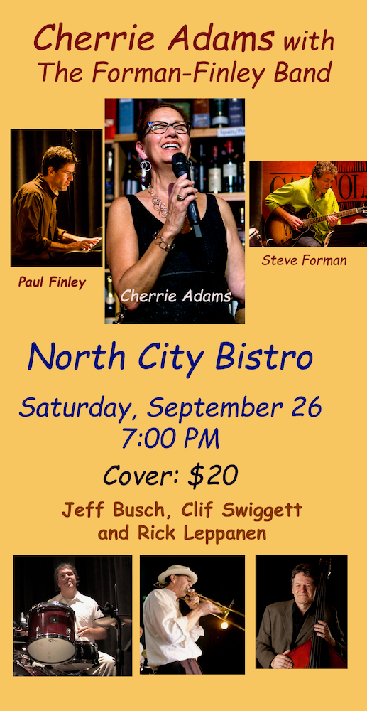SATURDAY - SEPTEMBER 26th - Cherrie Adams with The Forman Finley Band