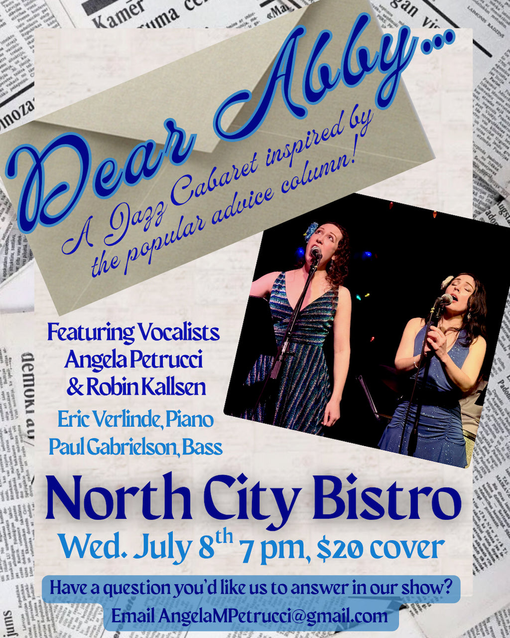 WEDNESDAY - July 8th- Dear Abby - A Jazz Cabaret