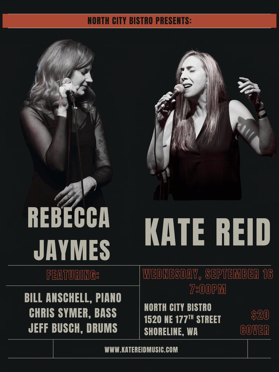 WEDNESDAY - SEPTEMBER 16th - Rebecca Jaymes & Kate Reid