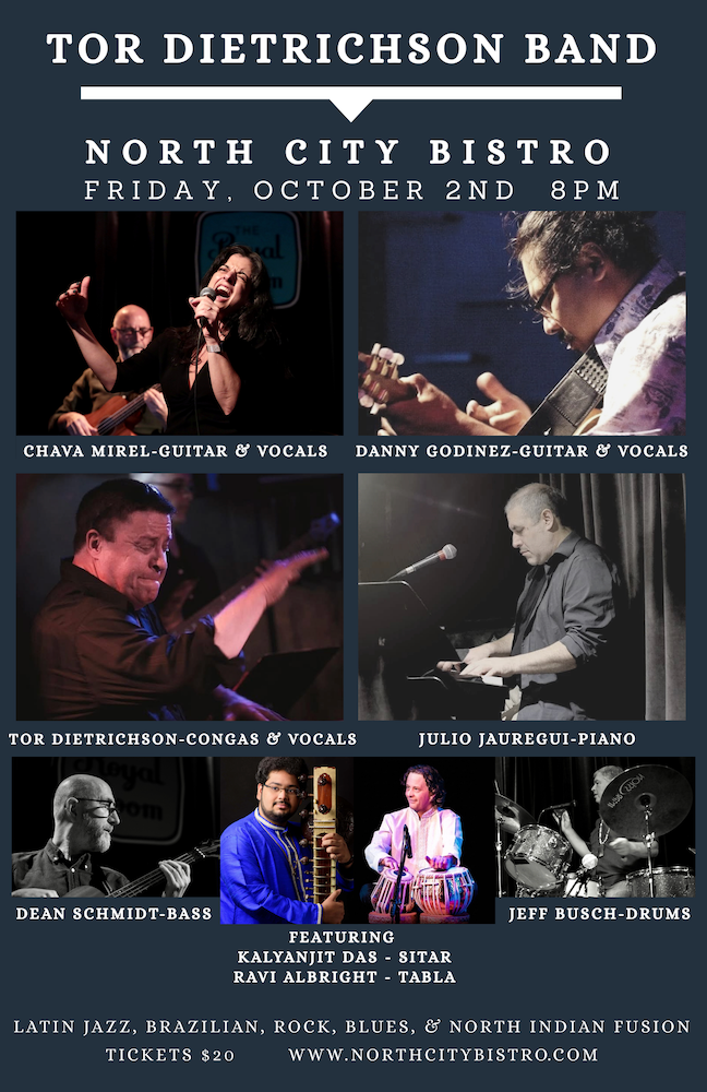 FRIDAY - OCTOBER 2nd - Tor Dietrichson Band Featuring Kalyanjit Das and Ravi Albright