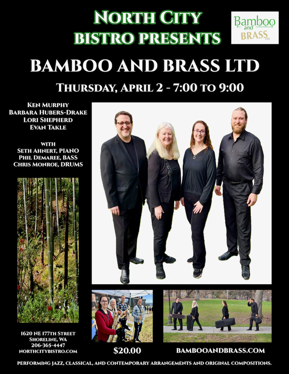 THURSDAY - APRIL 2nd - Bamboo and Brass LTD
